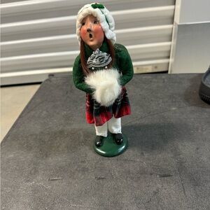 Festive Caroler Figurine in Green and Red